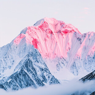 红色山白色积雪