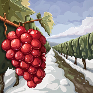 红提葡萄插画