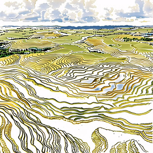 梯田画素材