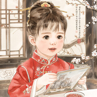 民国女孩插画