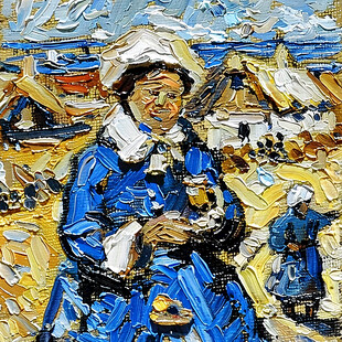 油画质地手绘人物