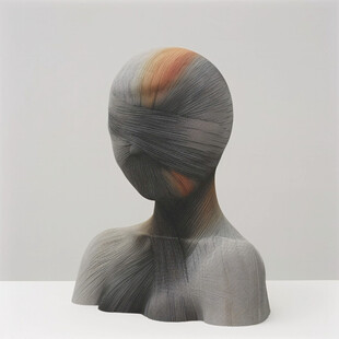 几何块面人物雕像