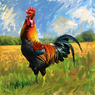 走地鸡插画