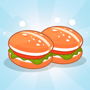 汉堡卡通插画