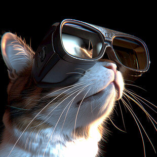 戴着vr眼镜的猫