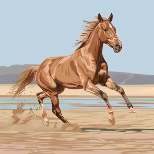 奔马马匹彩绘马