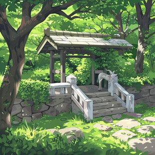 插画凉亭