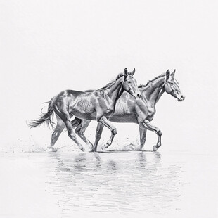创意插画金属骏马