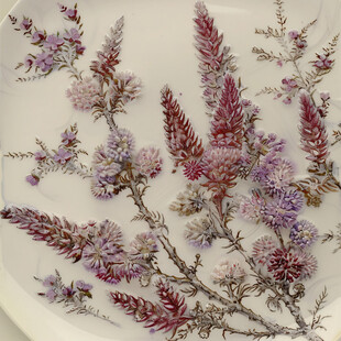 玫瑰紫葵花瓷盘
