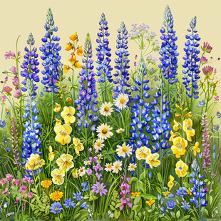 蓝铃花手绘花朵