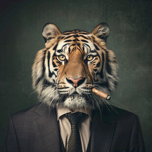 穿西装的老虎