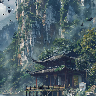 古风山水场景