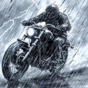 雨天摩托车