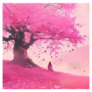 桃花树插画