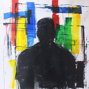 人脸色块拼接装饰画