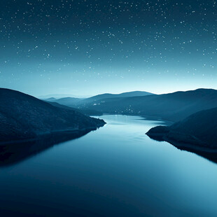 星空山水背景