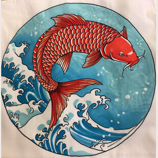 红鲤鱼手绘