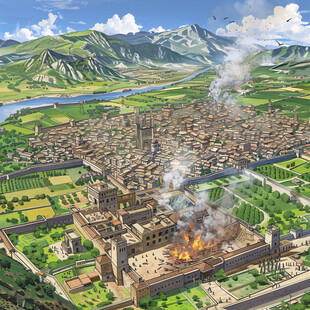 古代城市建造场景