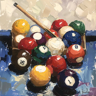 桌球造型装饰画