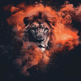 数码印花狮子动物