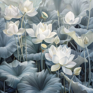 3d荷花背景