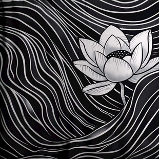 黑白荷花背景
