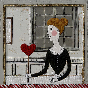 手绘卡通女孩装饰画