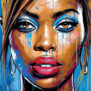 现代美女绘画时尚彩绘
