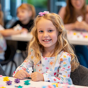 趟在桌上的小女孩