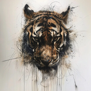 立体画老虎