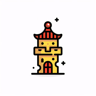 古建筑创意图标