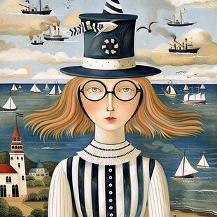 女孩插画装饰画