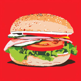 汉堡包插画