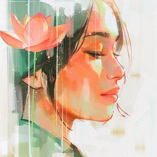 数字肖像插画