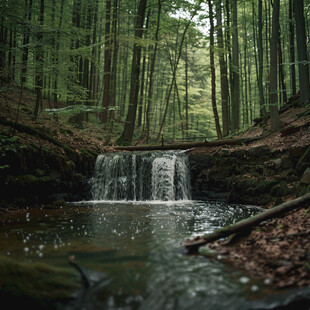 竹林山涧小溪