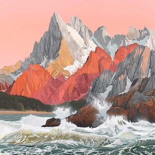 新西兰彩绘山水水墨