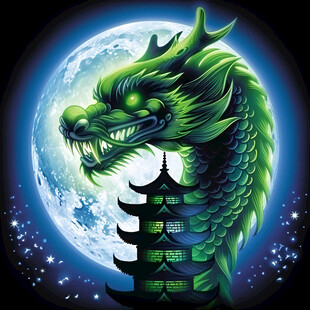 原创龙凤呈祥青龙