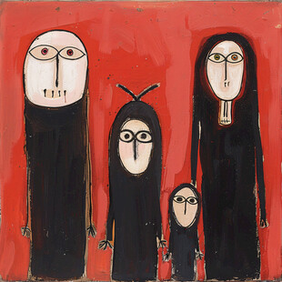 卡通人物现代油画