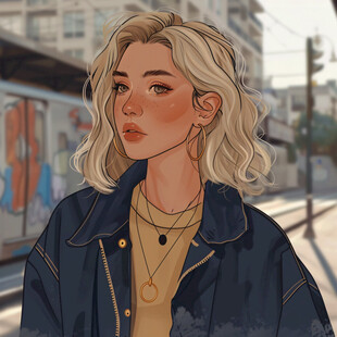 都市女孩插画