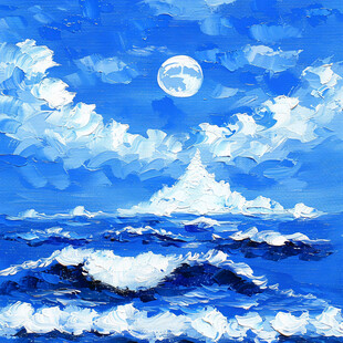 插画海平面