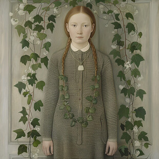 枝干创意人物手绘挂画