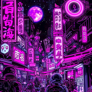 赛博朋克夜市kv