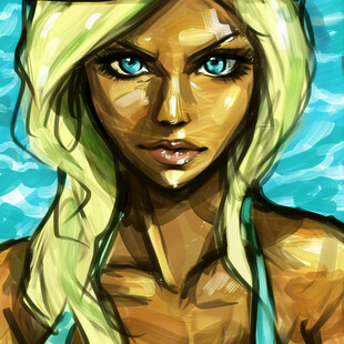 女性插画绘画时尚彩绘