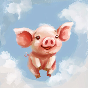 可爱猪插画