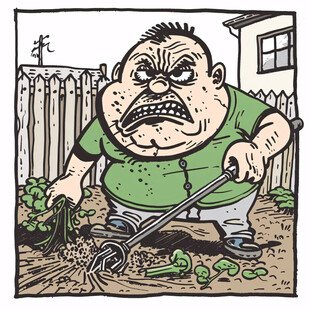 欧美卖菜人物手绘