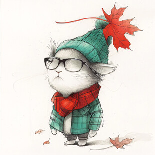 兔子潮流墨镜插画