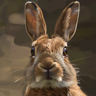 张大眼睛的兔子