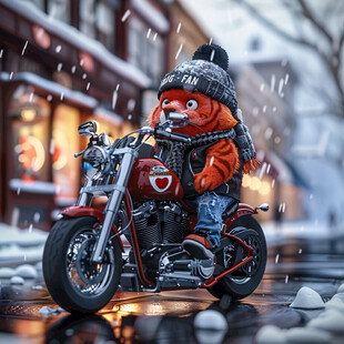 骑摩托车的小熊