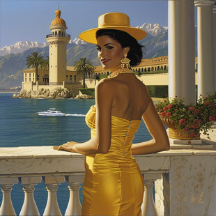 异国风情女子油画