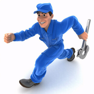 可爱维修师傅扛大扳手